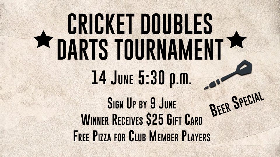 Darts Tournament Cricket Doubles 14 June