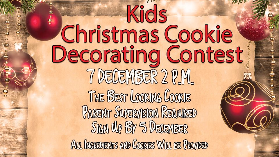 Kids Christmas Cookie Decorating Contest December